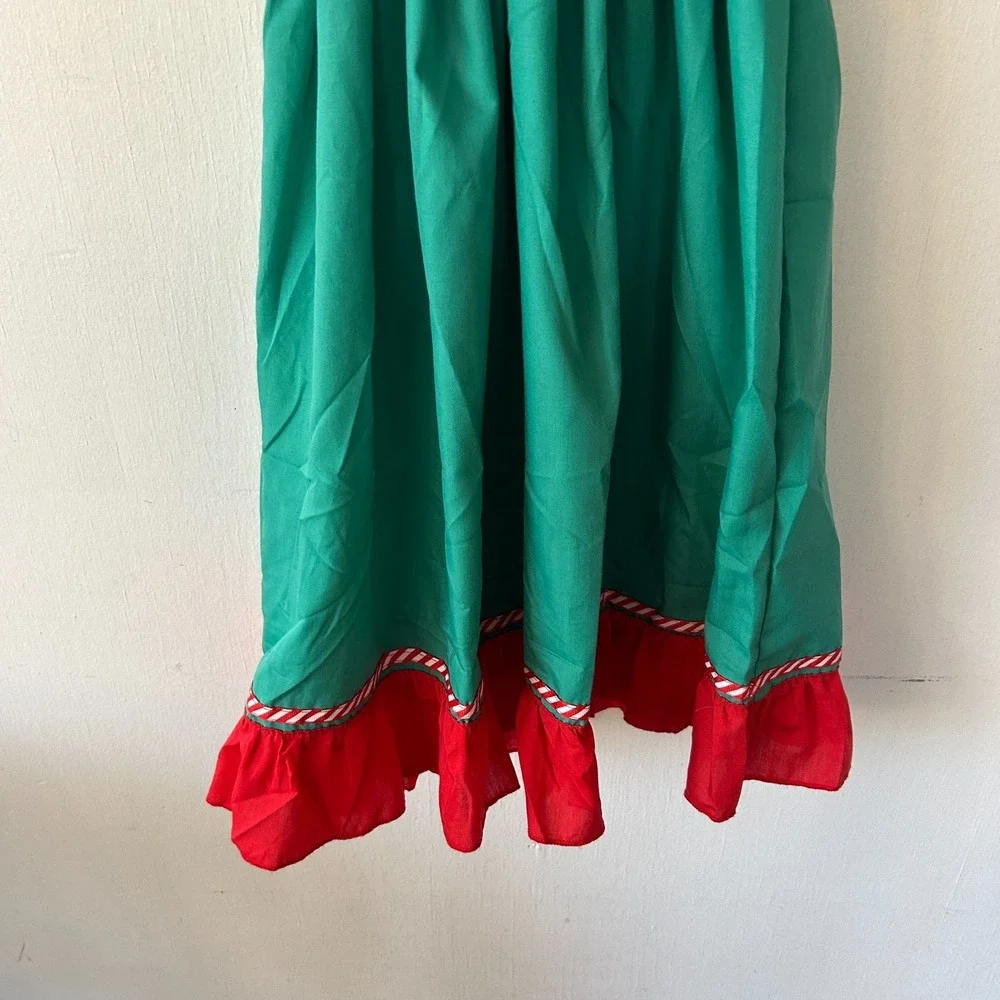 Rukajia‎ Elf Dress Girls Size 8 Green Red Christmas Costume